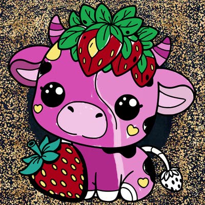 cute strawberry cow