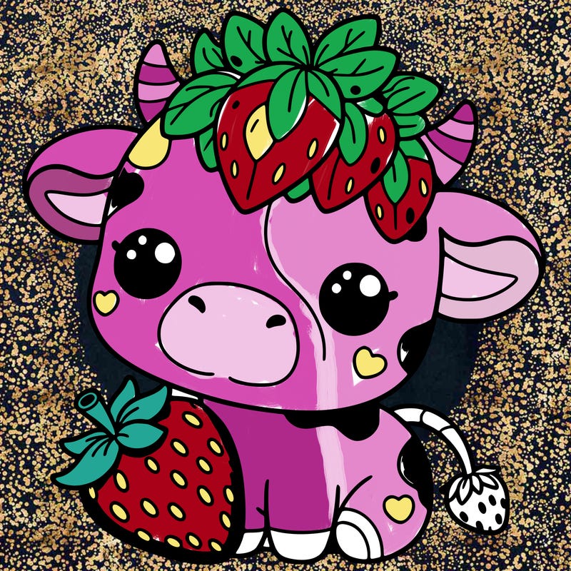 cute strawberry cow
