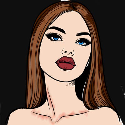 realistic woman with full lips