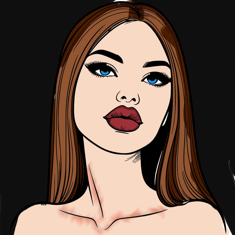 realistic woman with full lips