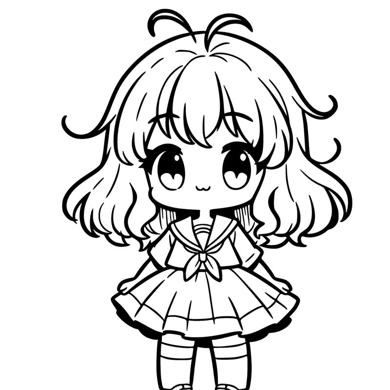 little girl all in anime