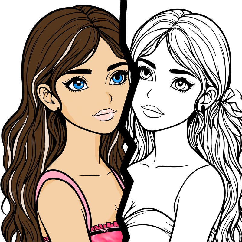 split realistic girl