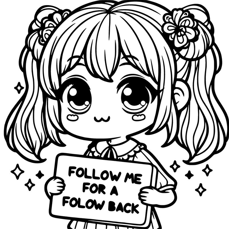 cute girl with a sign that says follow me for a follow back