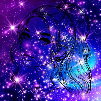 realistic girl with a ponytail on her hair and lips