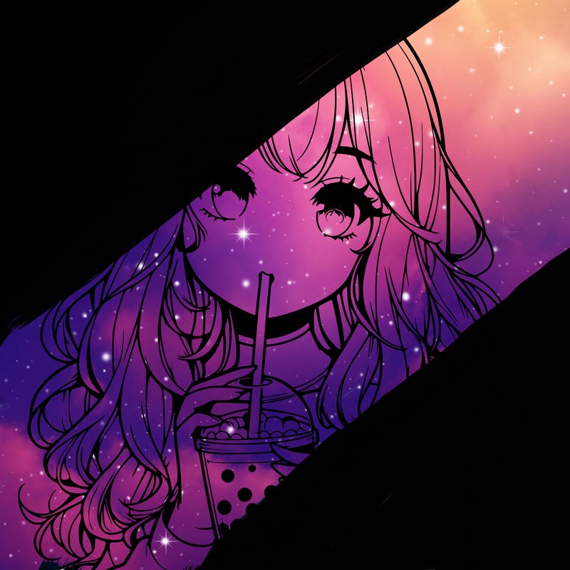 realistic girl drink a boba