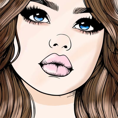 really realistic girl with lips
