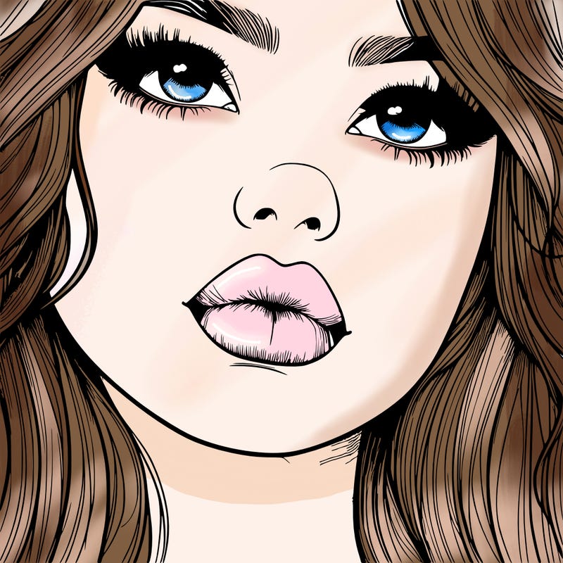 really realistic girl with lips