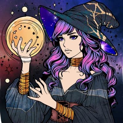 realistic women sorcerer using magic