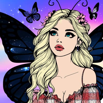 butterfly fairy realistic girl