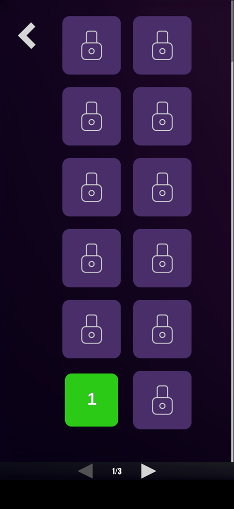 Football Quiz: 10 Guess - Level selection screen showing a grid of locked stages and the first unlocked level in green.