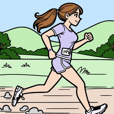 a woman running xc