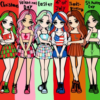 a group of girls realistic