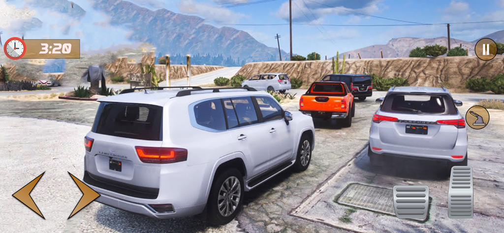 Offroad Fortuner Car Driving - A white SUV in a mountain offroad car driving simulation game