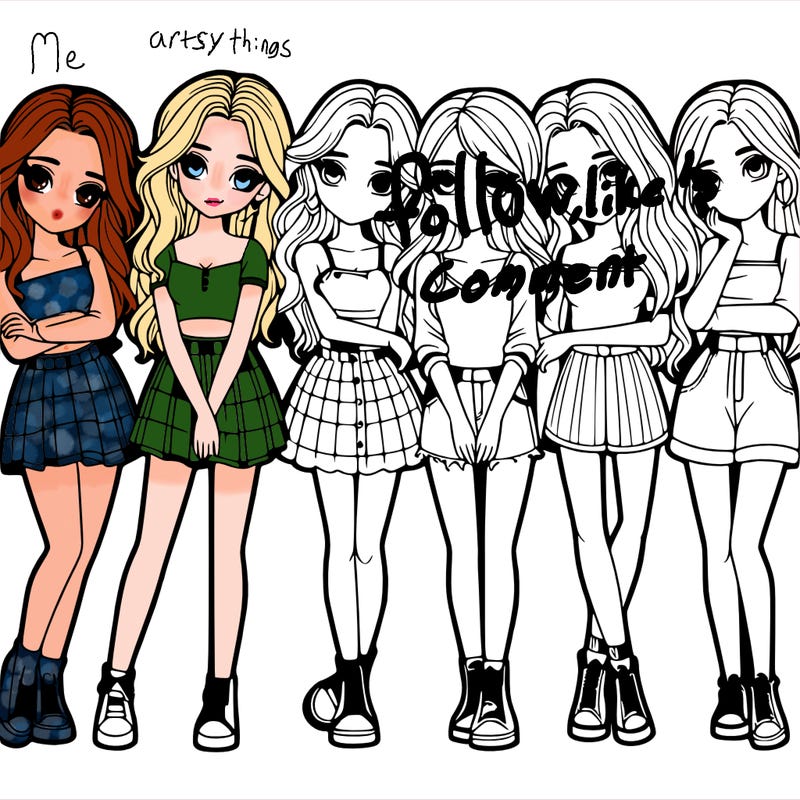 a group of girls realistic
