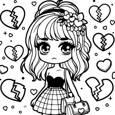 baddie girl pretty with broken hearts