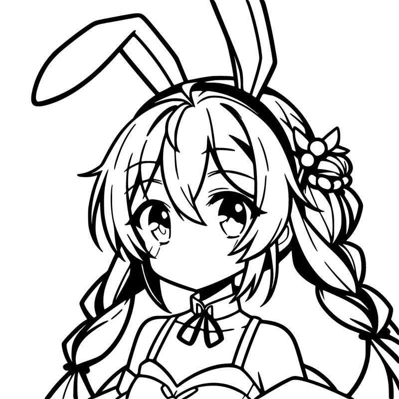 anime woman with bunny ears