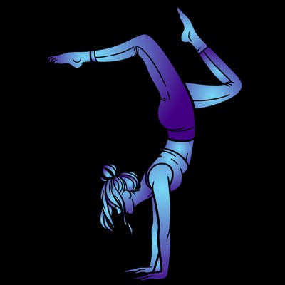 a woman doing a handstand