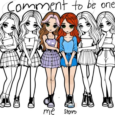 a group of girls realistic