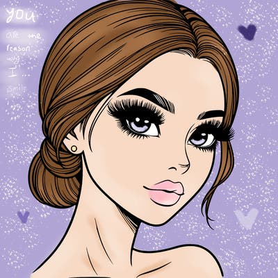 realistic girl with lashes