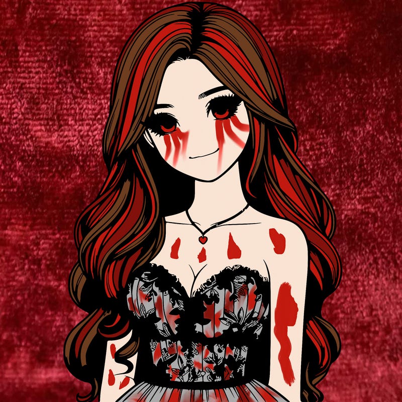 realistic girl with long hair and pretty prom dress