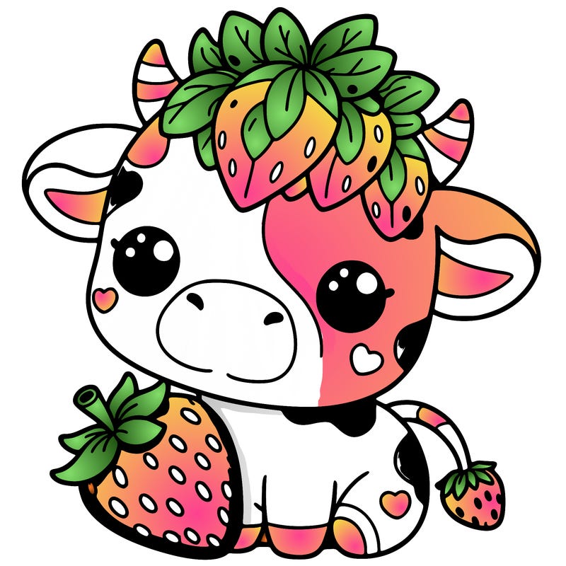 cute strawberry cow