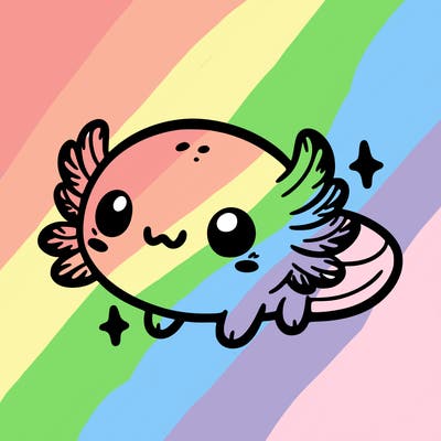 cute easy baby axolotl