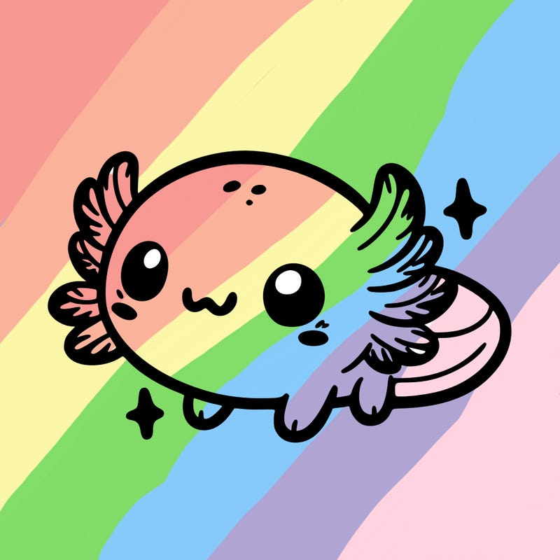 cute easy baby axolotl