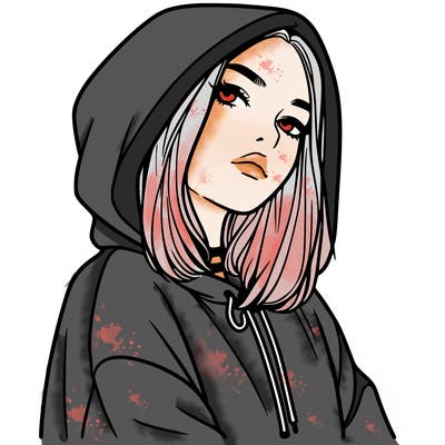 a realistic girl in a hoodie