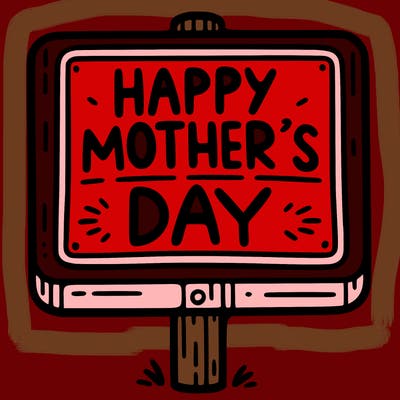 a sign that says happy mother’s day
