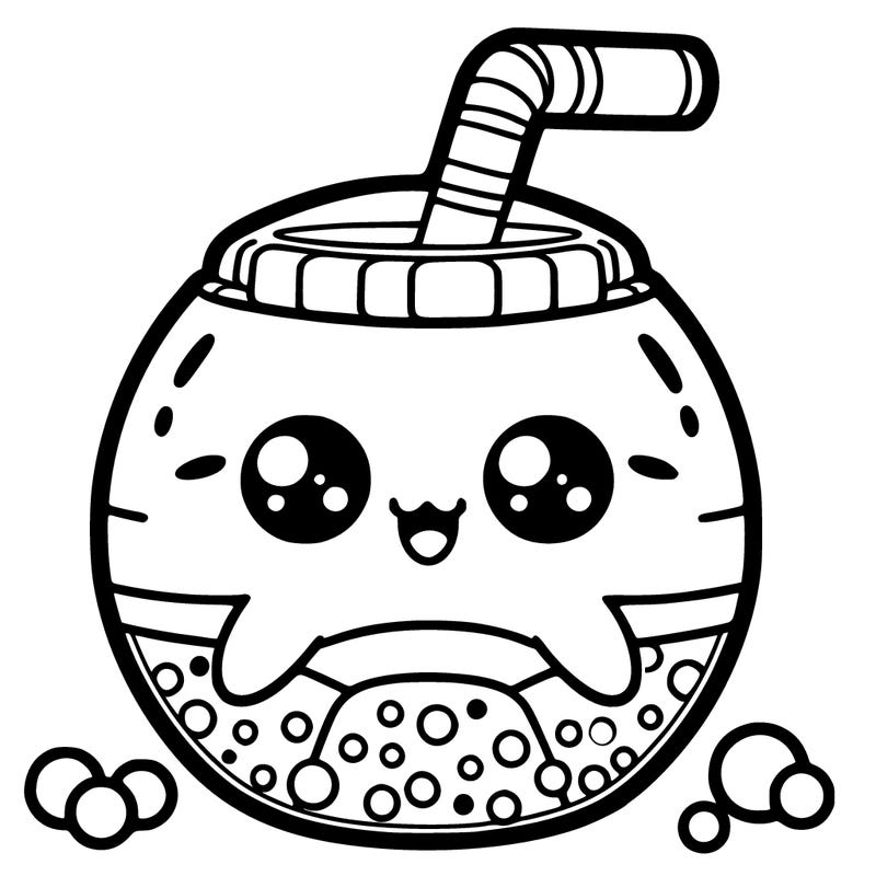 kawaii boba realistic