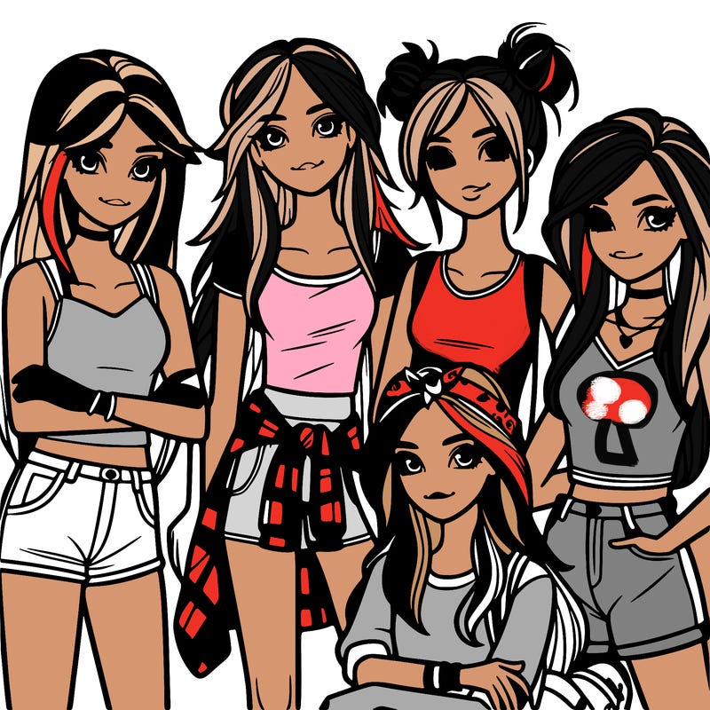group of teen girls