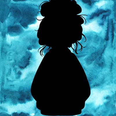 girl with baggy sweatshirt and messy bun