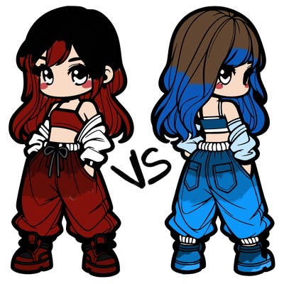 girl in crop top and baggy pants