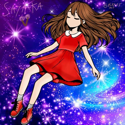 realistic girl floating