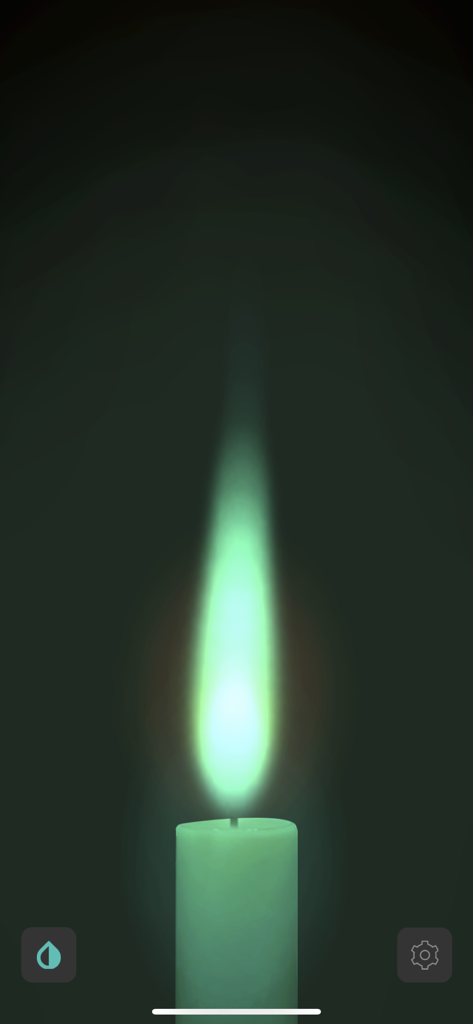 Soonsoon Candle Light - A digital candle with a glowing green flame for minimalist ambiance