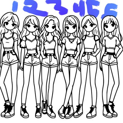 a group of girls wearing crop tops and shorts