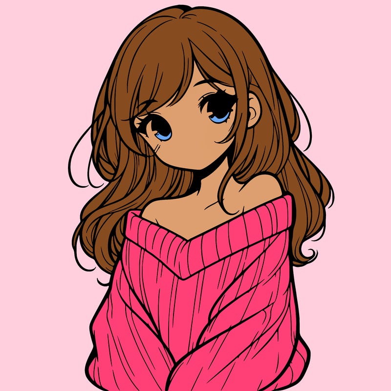 shy pretty girl wearing a sweater that is falling off one shoulder portrait