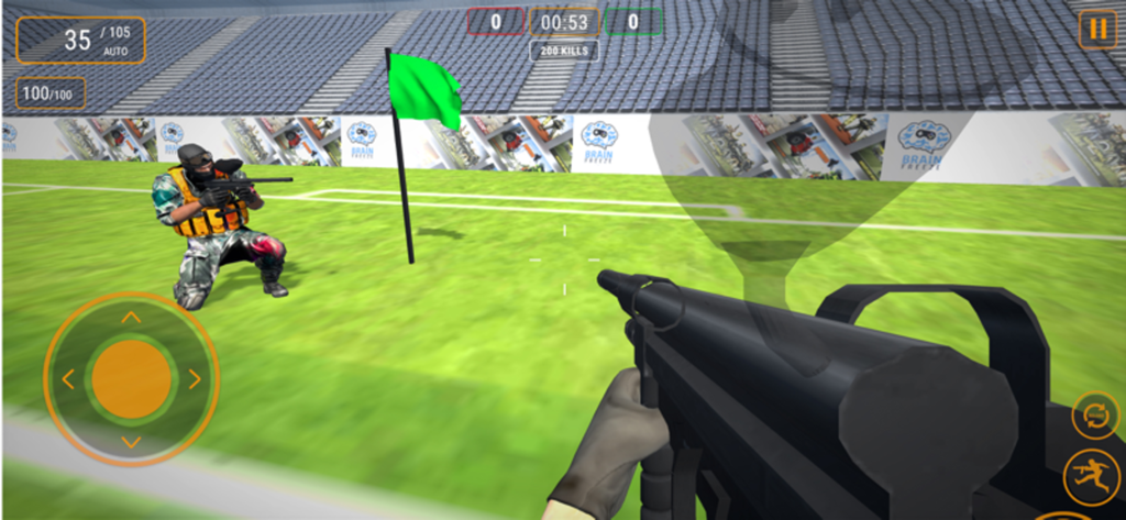 Paintball Battle Arena 3D - In-game screenshot of Paintball Battle Arena 3D Capture the Flag mode
