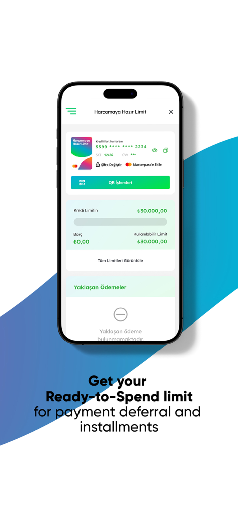 Hopi-App-Bildschirm, der eine digitale Karte mit einem verfügbaren Ausgabenlimit für Einkaufsraten anzeigt