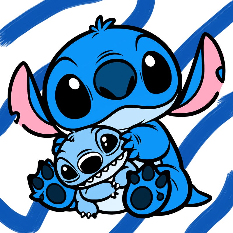 cute stitch hugging another type of stich