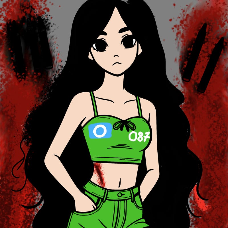 girl with long hair and crop top