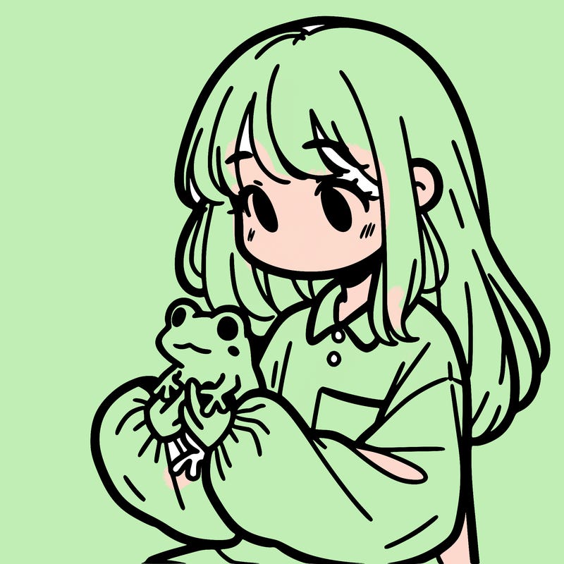 girl with long hair and a oversized shirt. and she is holding a frog