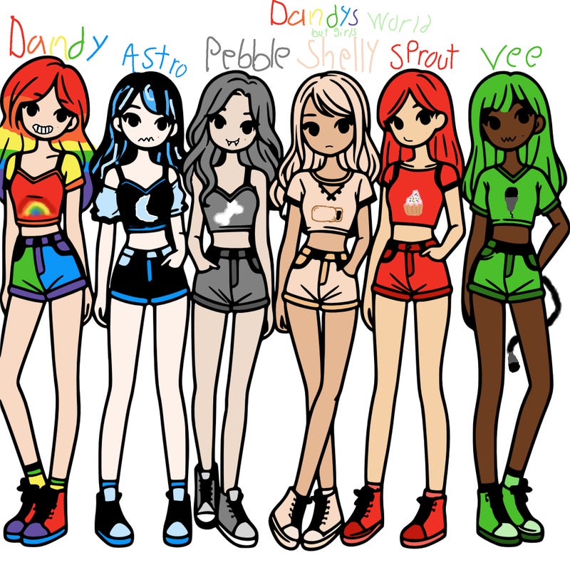 a group of girls wearing crop tops and shorts