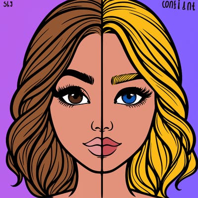 realistic girl split half