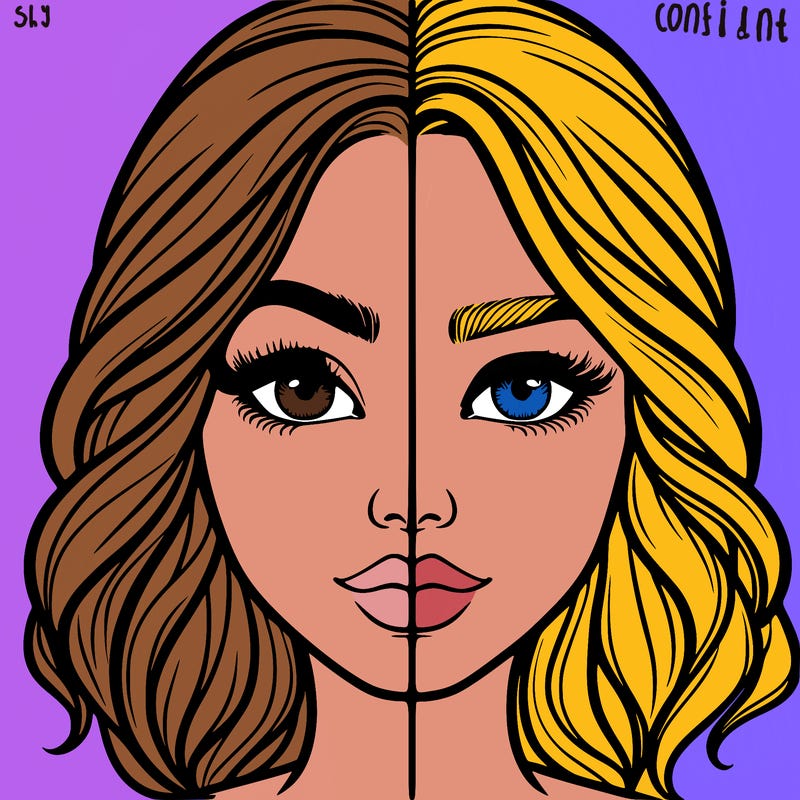 realistic girl split half