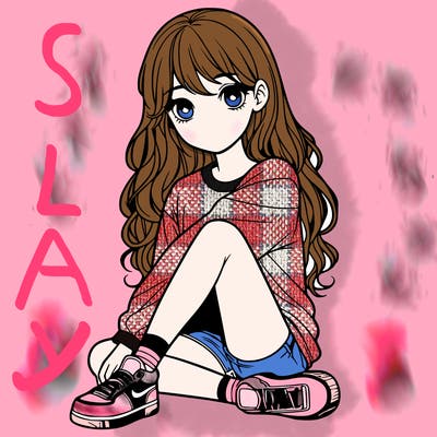 girl sitting realistic