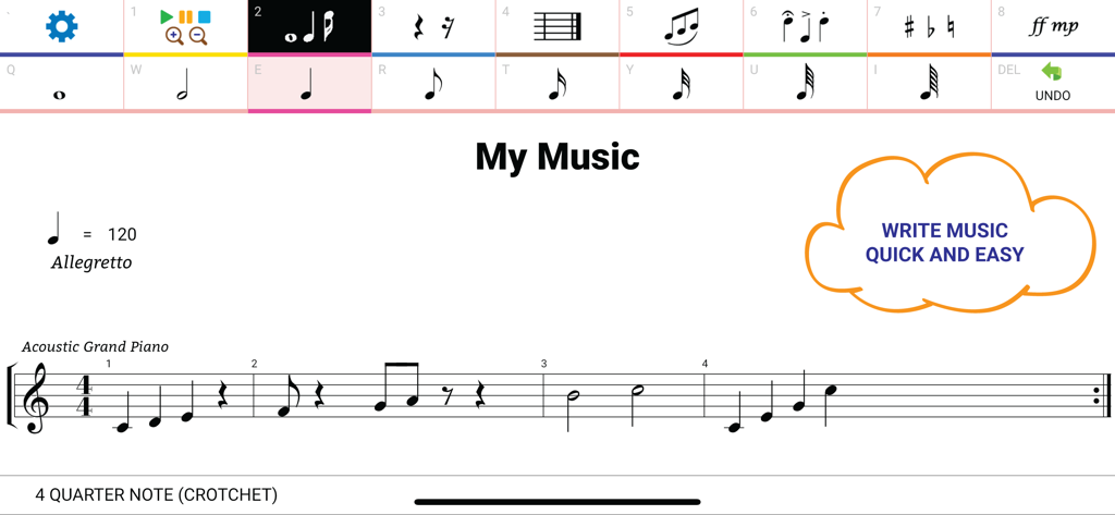 Maestro - Music Composer - The user interface of Maestro Music Composer showing a musical score and notation tools