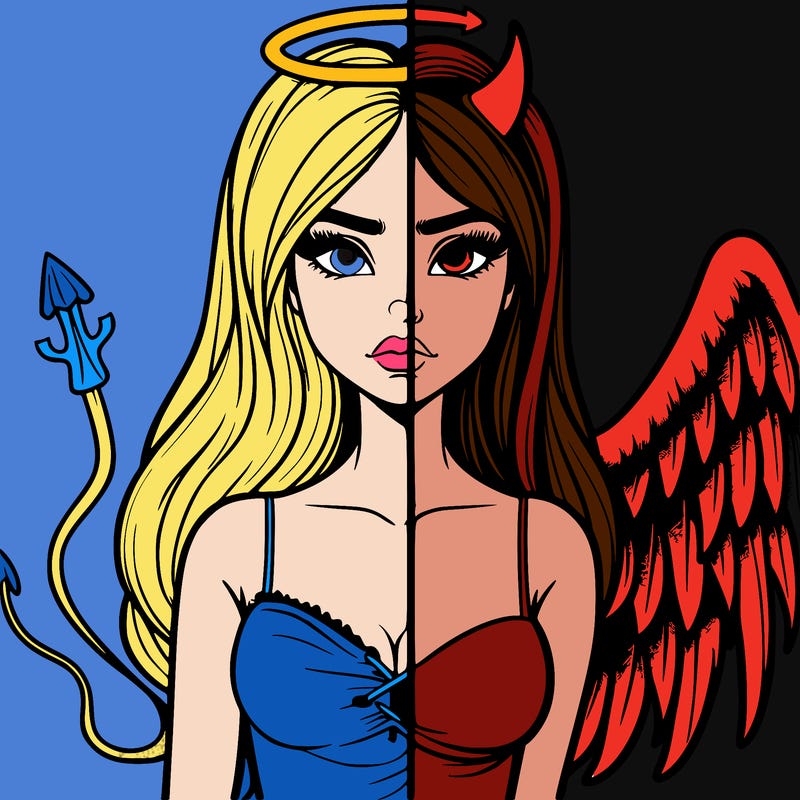 devil vs angel realistic girl