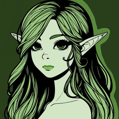 elf girl realistic dark fantasy