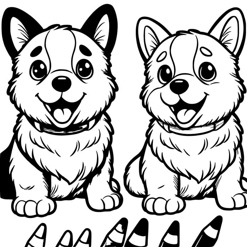 two corgis